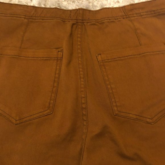 Kensie Pants 14/32 Brown High Waist Wide Leg Pockets Boho Jeans Crop/Ankle - Picture 9 of 14